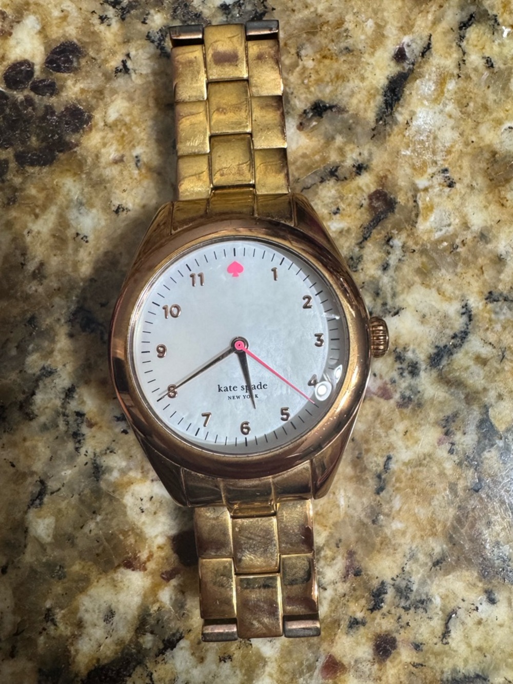 kate spade Rose Gold Tone Watch with Pink Accent